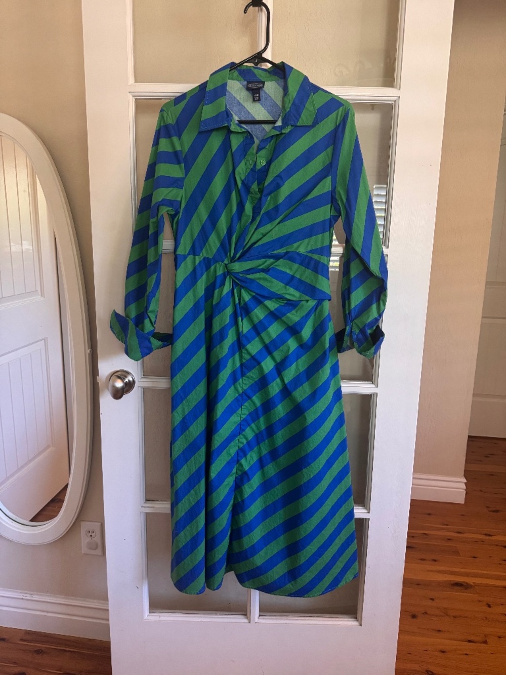 Scoop Women's Side Knot Poplin Midi Shirt Dress - Size L (12-14)